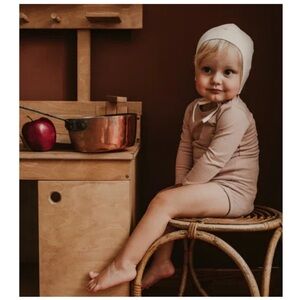 The Simple Folk | Organic Cotton Essential Bonnet Blush | 0/6 M